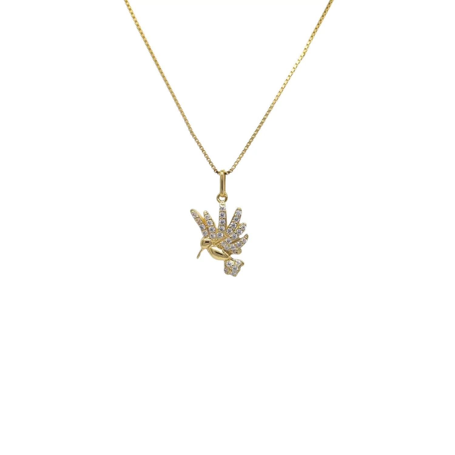 Collar Colibrí Circones Enchapada en Oro de 18k