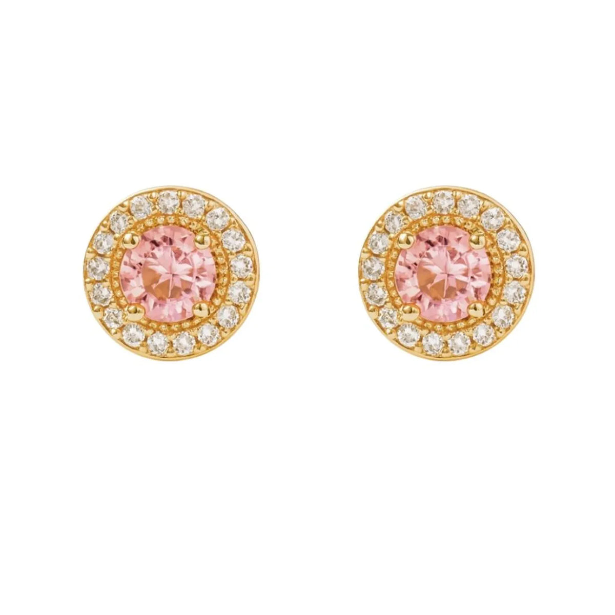 Aro Roseta Rosa Enchapado en Oro de 18k