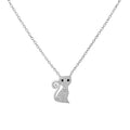 Collar Gato Circones Rodinado Plata 925