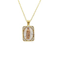 Collar Virgen 3 Oros Enchapada en oro de 18k