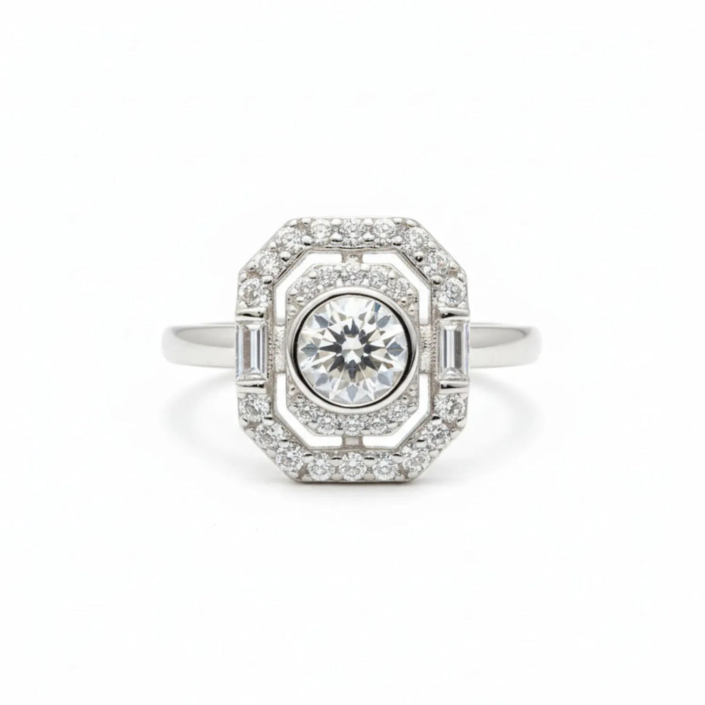 Anillo Vintage Halo Circones Plata 925