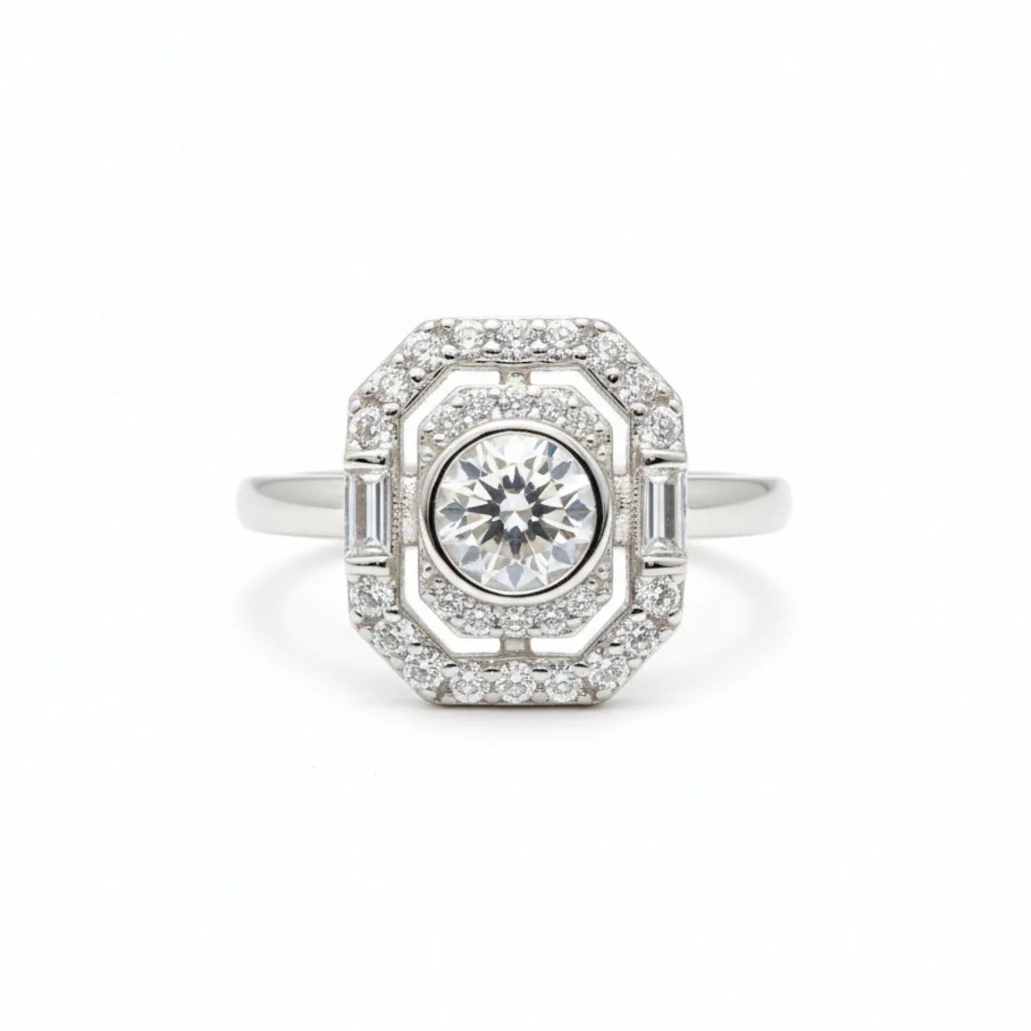 Anillo Vintage Halo Circones Plata 925