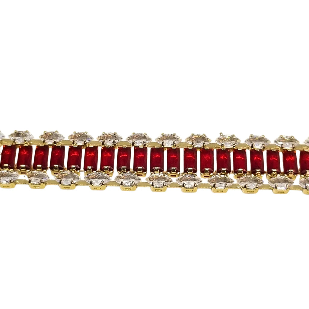 Pulsera Tenis con Doble Riel Enchapada en oro de 18k