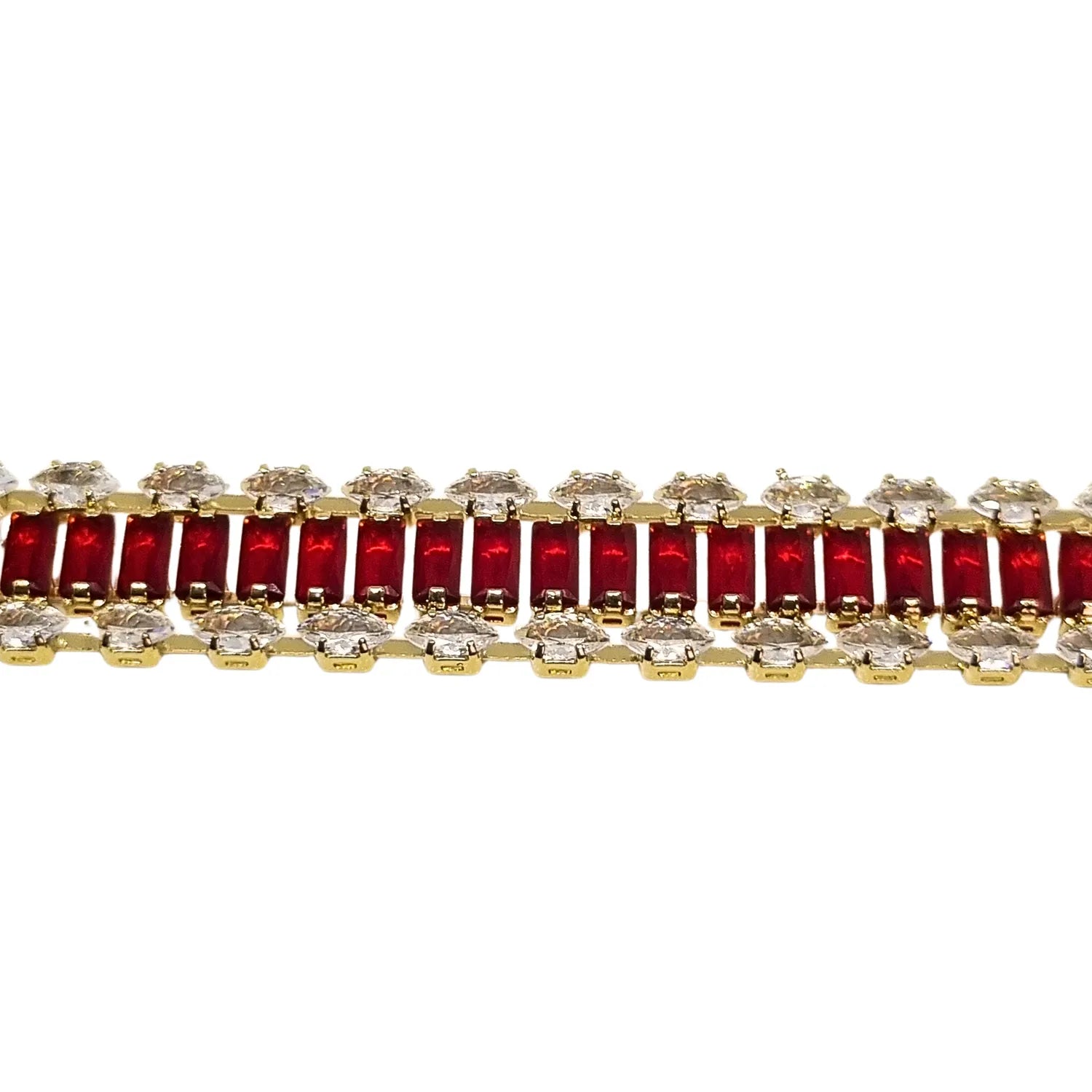 Pulsera Tenis con Doble Riel Enchapada en oro de 18k