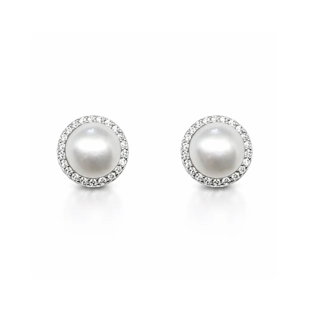 Aros Perla Circones 8mm Cultivada Plata 925