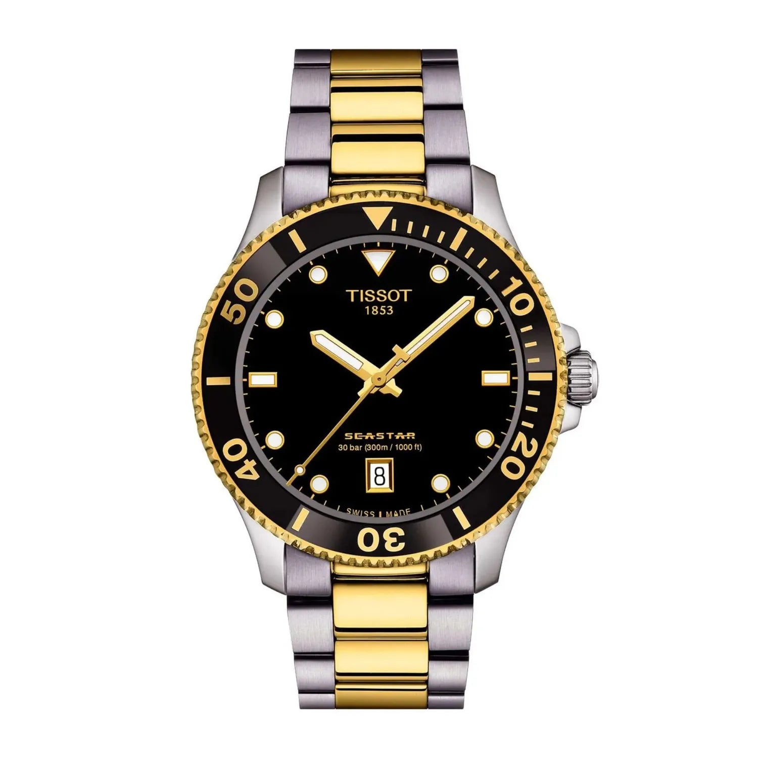 Reloj Tissot Seastar 1000 Bicolor Oro Amarillo 40MM T1204102205100